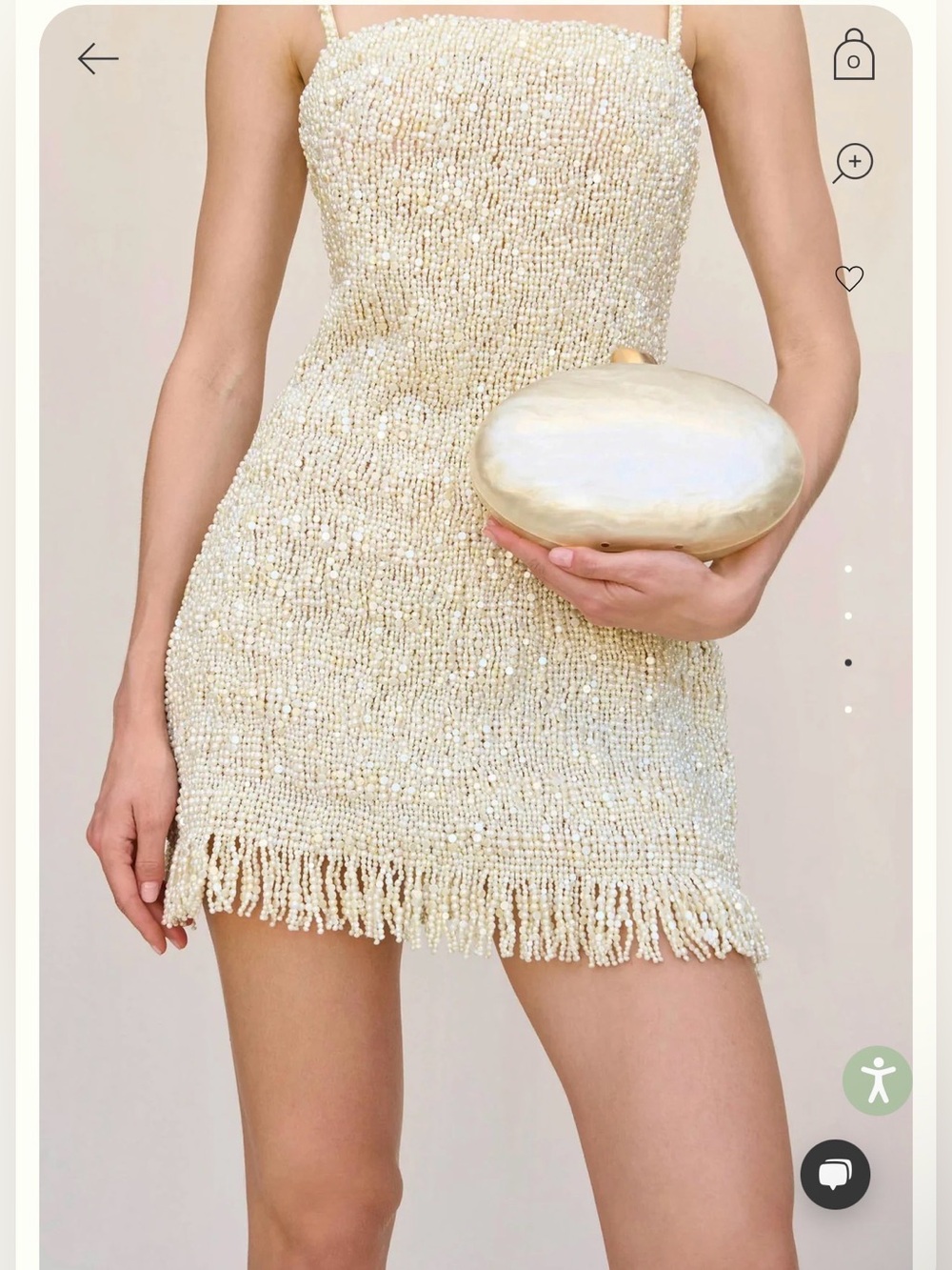 Cult Gaia Eviana Clutch. Ivory/Gold.